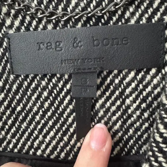 Rag and Bone Herringbone Tweed Wool Blend Coat